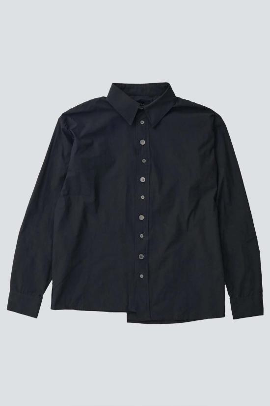  Burrough 긴팔 셔츠 버로우 비대칭  블랙