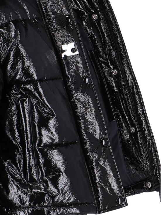 25FW 쿠레쥬 바이닐 숏 푸퍼 자켓  323CMA106VY0016 9999 Black - COURREGES