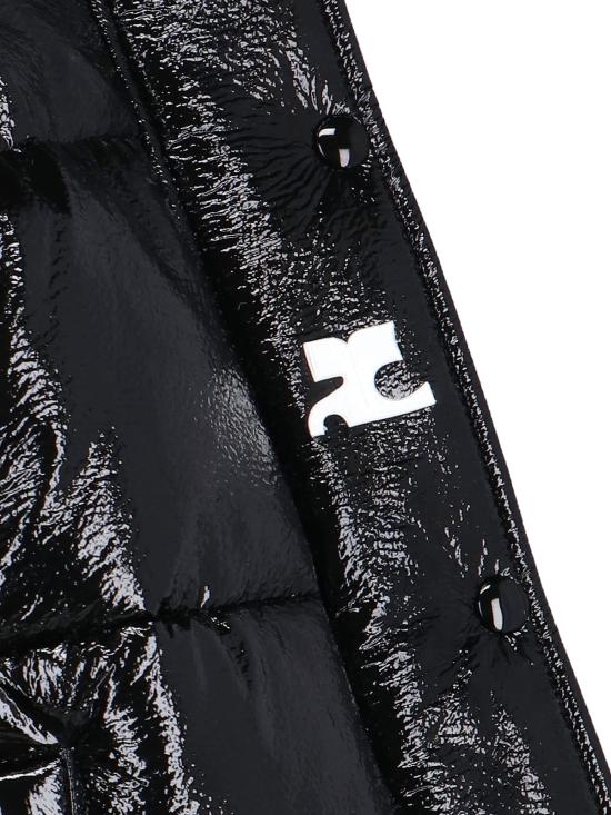 25FW 쿠레쥬 바이닐 숏 푸퍼 자켓  323CMA106VY0016 9999 Black - COURREGES