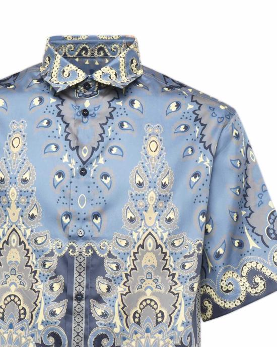 25SS 에트로 반팔 셔츠 MRIC0011 99SP5A5X0883 LIGHT BLUE MULTI - ETRO