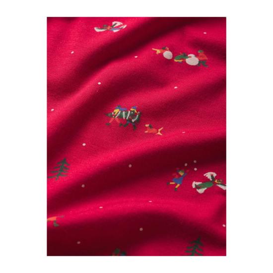  에버제이 라운지 웨어 지젤 프린트 롱 파자마 세트 윈터 원더랜드 오트 레드 - EBERJEY