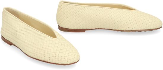 25FW 보테가베네타 로사 발레리나 플랫 슈즈 837887V4VE07138 Yellow - BOTTEGA VENETA
