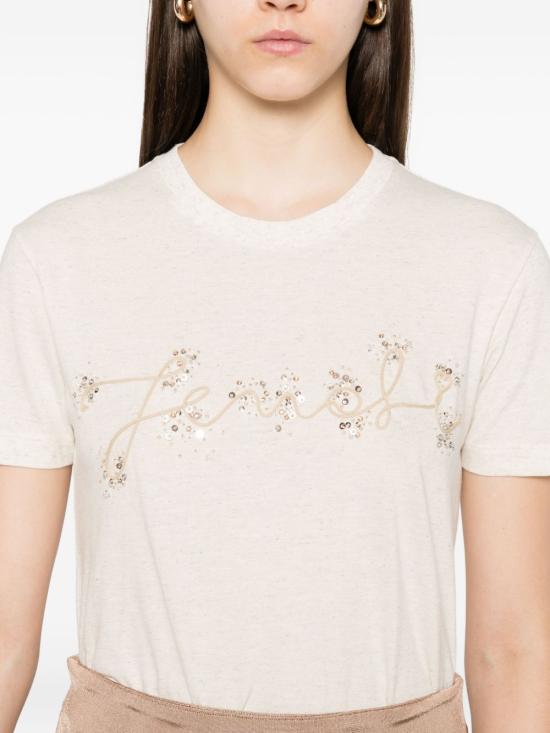 25FW 펜디 반팔 티셔츠 FS7254ASMH F1SAZ NUDE NEUTRALS - FENDI