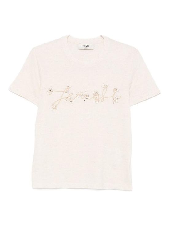 25FW 펜디 반팔 티셔츠 FS7254ASMH F1SAZ NUDE NEUTRALS