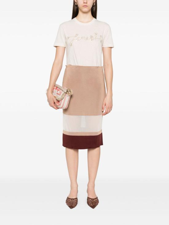 25FW 펜디 반팔 티셔츠 FS7254ASMH F1SAZ NUDE NEUTRALS - FENDI