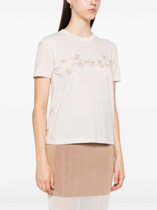 25FW 펜디 반팔 티셔츠 FS7254ASMH F1SAZ NUDE NEUTRALS - FENDI