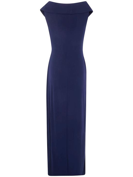 25FW 랄프 로렌 레오니다스 브이넥 슬리브리스 맥시 원피스 253863940097 002 BLUE - RALPH LAUREN