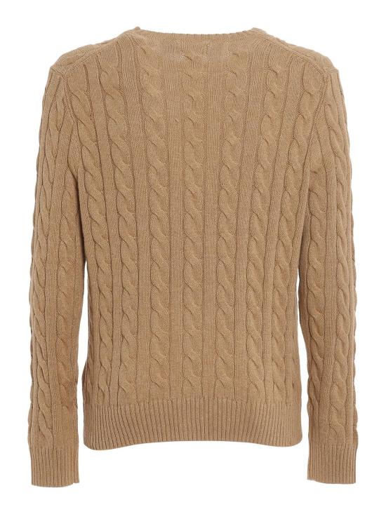  폴로 랄프로렌 로고 자수 케이블 니트 스웨터 710775885014 Beige - POLO RALPH LAUREN