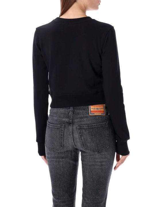 25FW 디젤 F 슬리미 Od 컷아웃 로고 크롭 스웨트셔츠  A099310GRAC 9XX BLACK - DIESEL