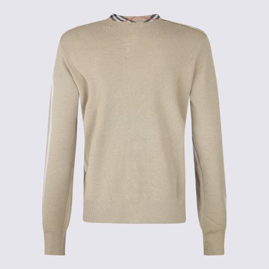 25FW 버버리 체크 트리밍 울 가디건  8112164A3743 Beige - BURBERRY