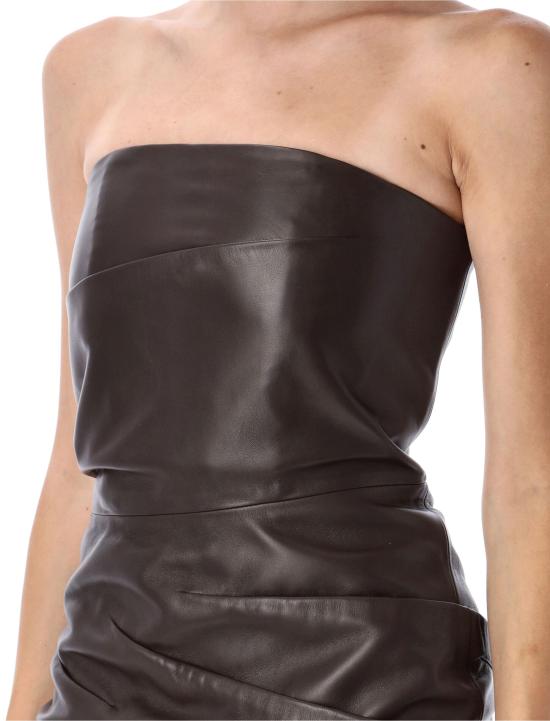 25FW 디 아티코 숏 원피스 WCA00361LBT128AA 204 DARK BROWN - THE ATTICO