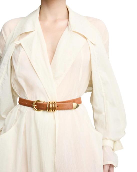  Déhanche 슬림 벨트 접시꽃 허리띠 Camel/Cavallino - DEHANCHE