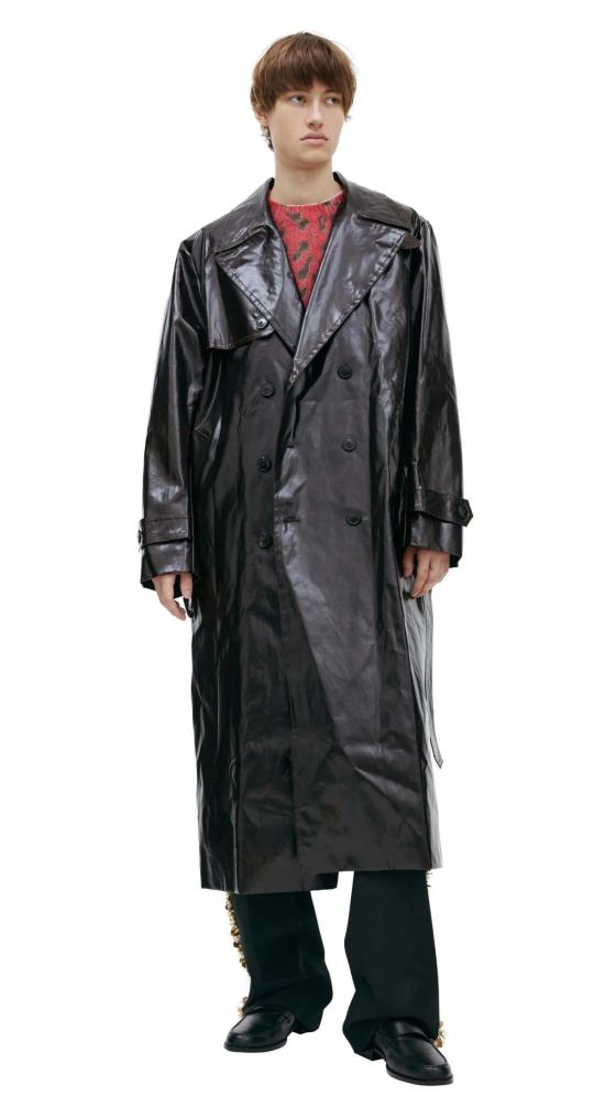  드리스 반 노튼 코트 클래식 벨티드 트렌치코트 브라운