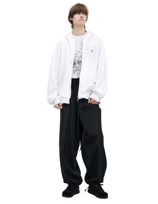  메종 미하라 야스히로 후드 티셔츠 미하라 야스히로 캡 컴바인드 후디 화이트