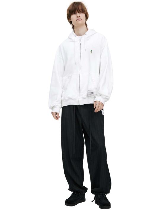  메종 미하라 야스히로 후드 티셔츠 미하라 야스히로 캡 컴바인드 후디 화이트 - MAISON MIHARA YASUHIRO