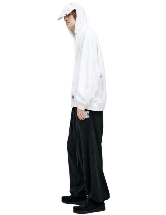  메종 미하라 야스히로 후드 티셔츠 미하라 야스히로 캡 컴바인드 후디 화이트 - MAISON MIHARA YASUHIRO