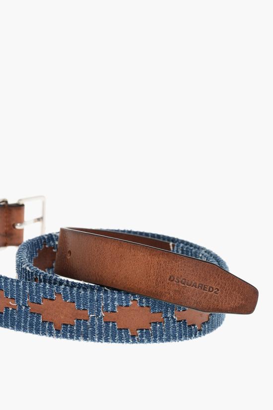  디스퀘어드2 패브릭 벨트 BEM0439 12905478 M2500 Blu Marrone - DSQUARED2