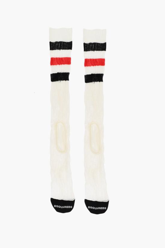  디스퀘어드2 양말 DHV160190 ISA01 103 Bianco Nero Rosso - DSQUARED2