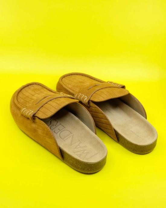  JW앤더슨 로퍼 JW 앤더슨 카라멜 송아지 스웨이드 스티치 - JW ANDERSON