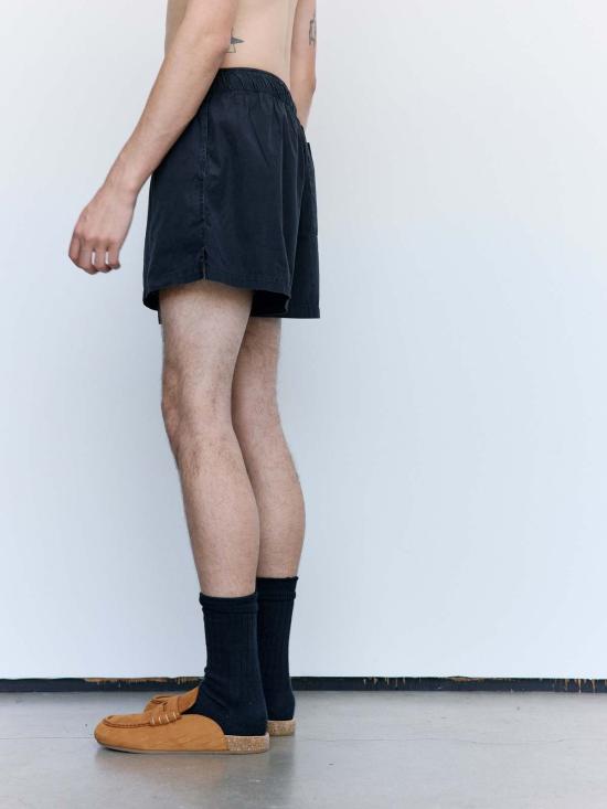  JW앤더슨 숏팬츠 JW 앤더슨 워시드 블랙 코튼 콘트라스트 자수 반바지 - JW ANDERSON