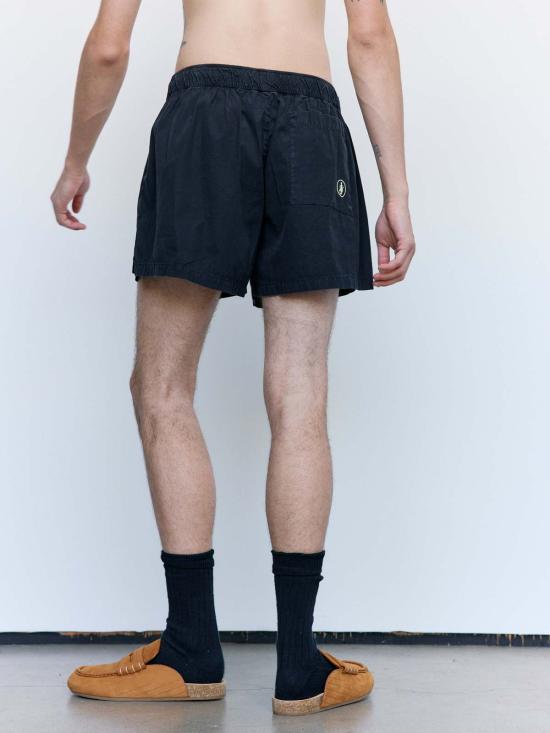  JW앤더슨 숏팬츠 JW 앤더슨 워시드 블랙 코튼 콘트라스트 자수 반바지 - JW ANDERSON