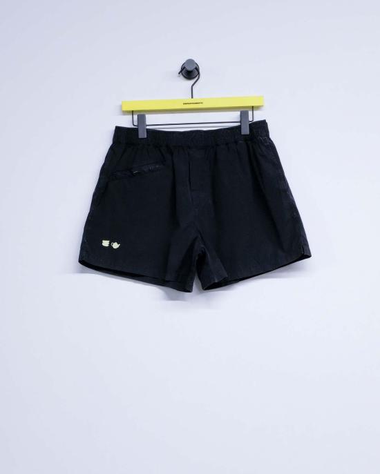  JW앤더슨 숏팬츠 JW 앤더슨 워시드 블랙 코튼 콘트라스트 자수 반바지 - JW ANDERSON