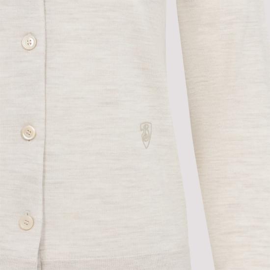 25FW 버버리 쉴드 로고 자수 울 가디건  8103104 4186 Beige - BURBERRY