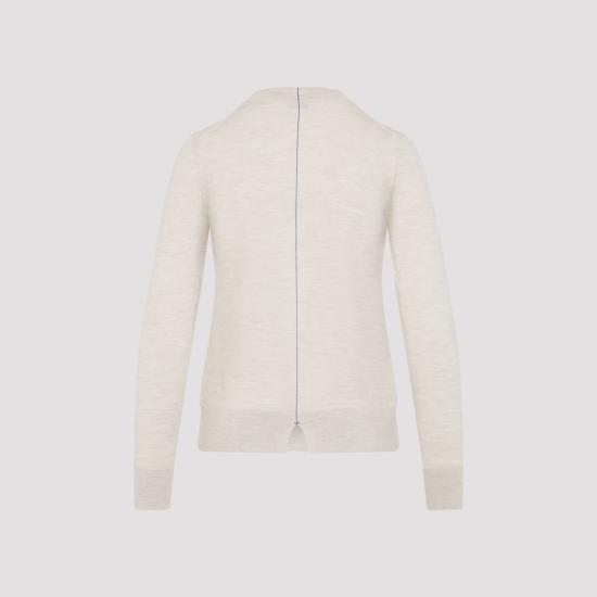 25FW 버버리 쉴드 로고 자수 울 가디건  8103104 4186 Beige - BURBERRY