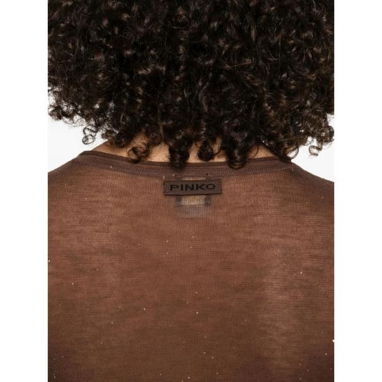 25FW 핑코 긴팔 티셔츠 105398 A2PM L73 BROWN - PINKO