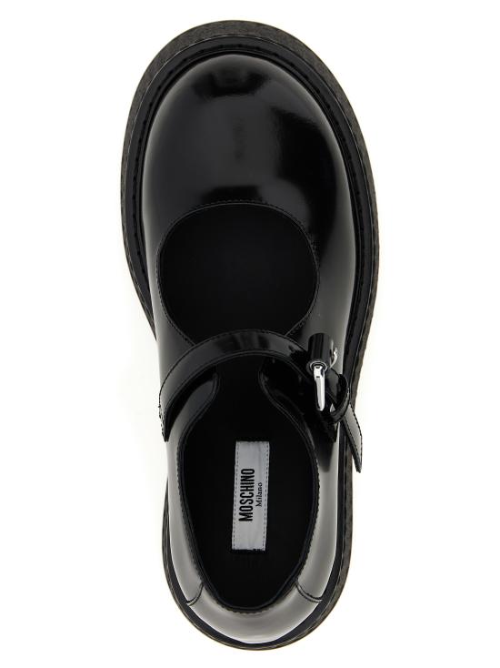 25FW 모스키노 플랫 슈즈 MA10806I1NMG500A Black - MOSCHINO
