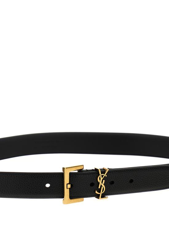 25FW 생로랑 모노그램 벨트 634440DTI0W1000 Black - SAINT LAURENT