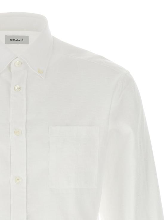 25FW 살바토레 페라가모 긴팔 셔츠 786620WHITE White - SALVATORE FERRAGAMO