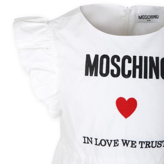  [키즈] 모스키노 원피스 HDV0EV LLA10 10101 WHITE - MOSCHINO