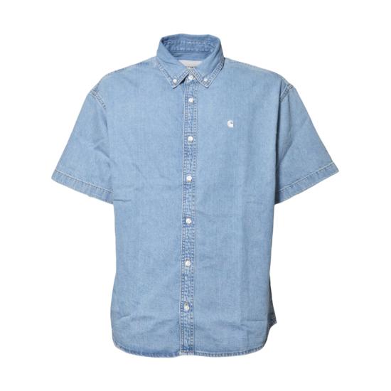 26SS 칼하트 WIP 숏슬리브 루카스 셔츠 I034575 0135 BLUE BLEACHED DOM