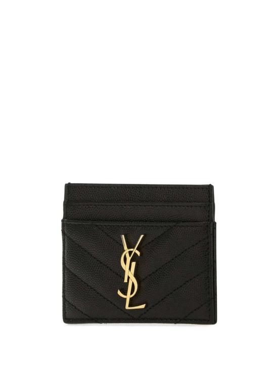25FW 생로랑 카산드라 마틀라세 카드 케이스 423291 BOW01 1000 NERO - SAINT LAURENT