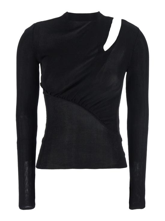 25FW 셀프 포트레이트 긴팔 티셔츠 PF25086TBBLACK