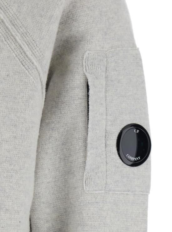 25FW 씨피 컴퍼니 램스울 GRS 후드 풀 집 스웨터 19CMKN057A110149AM13 Grey - C.P. COMPANY