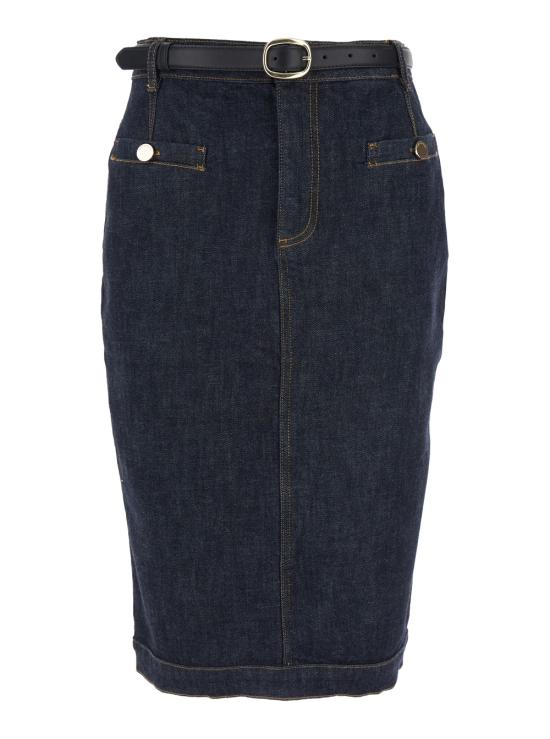 25FW 셀프 포트레이트 미디 스커트 PF25808MSKBLBLUE Blu