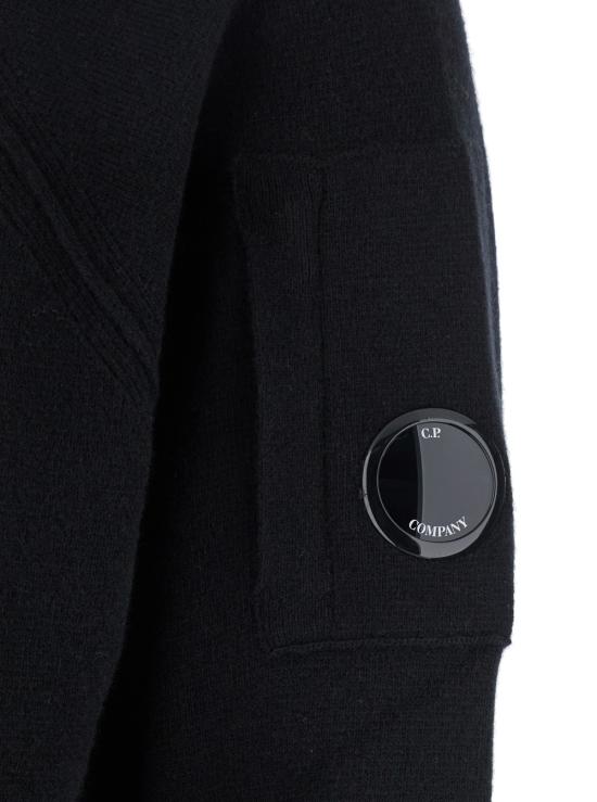 25FW 씨피 컴퍼니 램스울 GRS 후드 풀 집 스웨터 19CMKN057A110149A999 Black - C.P. COMPANY