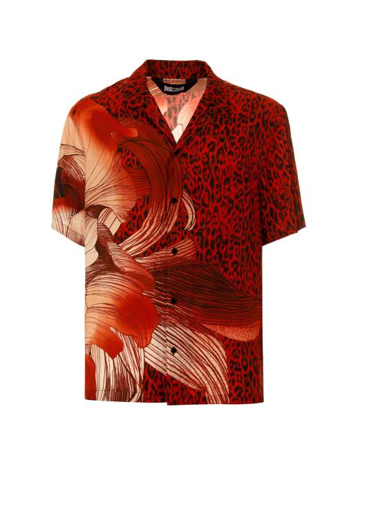 25SS 저스트까발리 반팔 셔츠 78OAL2B8 NS656573 Red