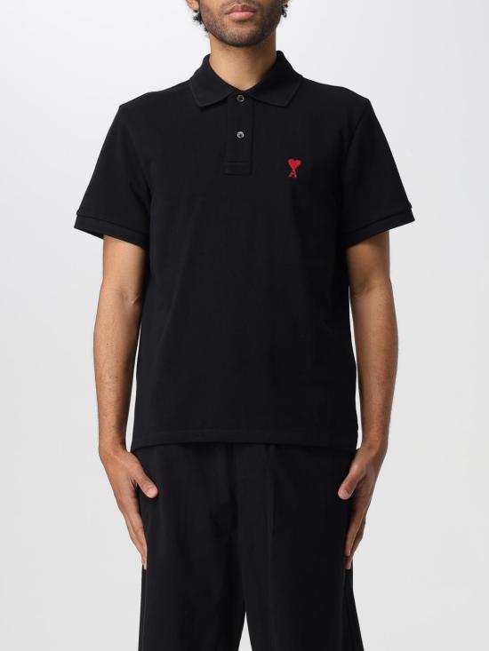 26SS 아미 스몰 하트 로고 폴로 셔츠 BFUPL001760 001 Black