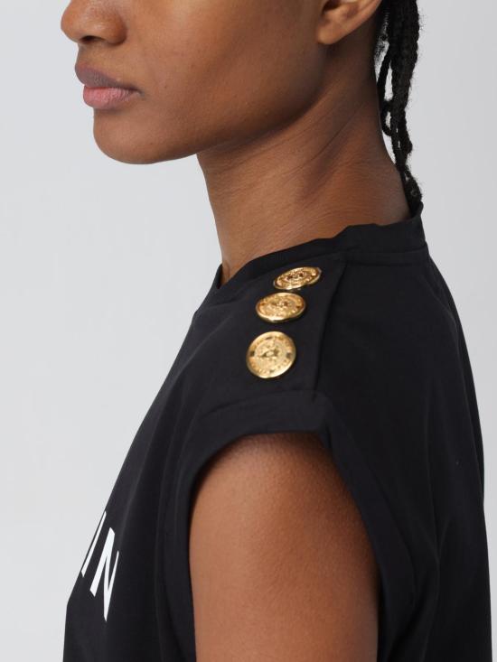 25FW 발망 민소매 티셔츠 CF1ED001BB02 EAB Black - BALMAIN