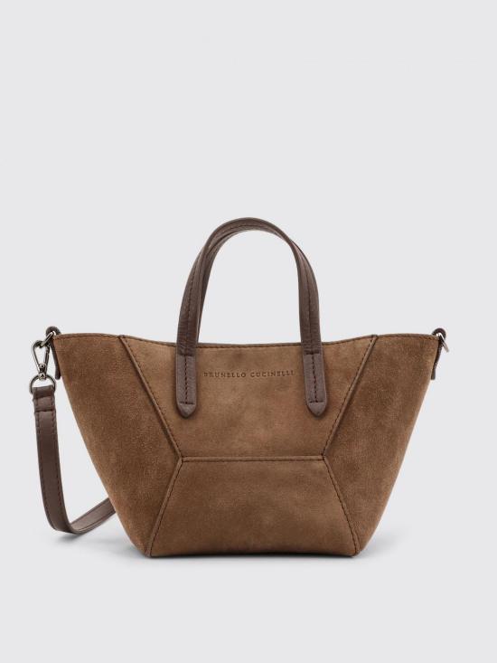 26SS 브루넬로 쿠치넬리 스웨이드 BC Duo 미니 백 MBDLD2675 C8769 Brown