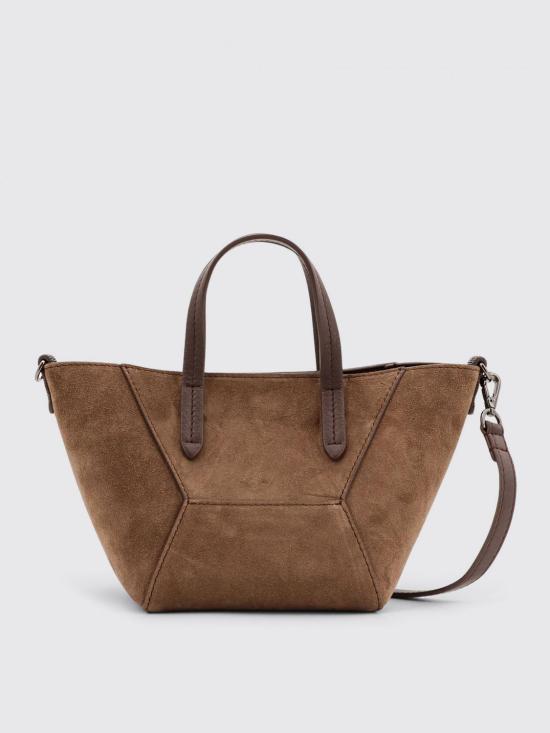 26SS 브루넬로 쿠치넬리 스웨이드 BC Duo 미니 백 MBDLD2675 C8769 Brown - BRUNELLO CUCINELLI