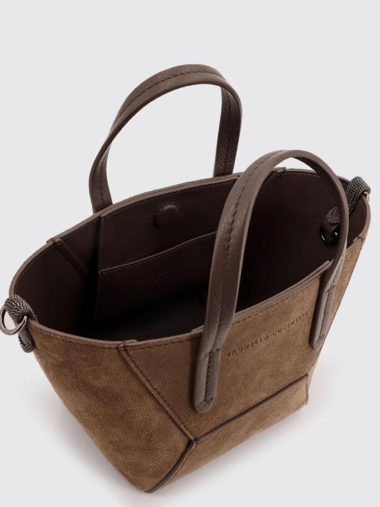 26SS 브루넬로 쿠치넬리 스웨이드 BC Duo 미니 백 MBDLD2675 C8769 Brown - BRUNELLO CUCINELLI