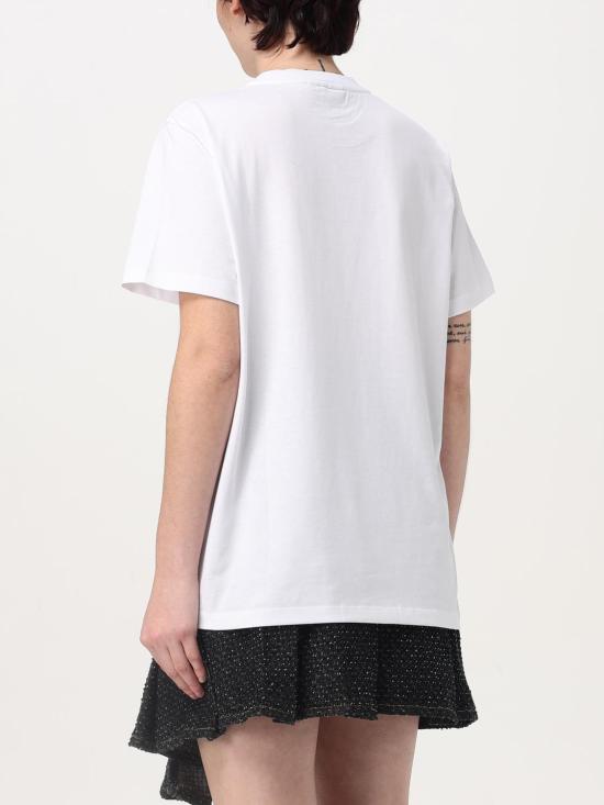 25FW 가니 베이직 저지 레오파드 릴렉스드 티셔츠 T4124 943 White - GANNI