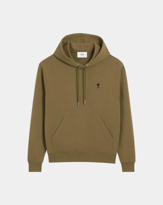 24FW 아미 스몰 하트 로고 후드 티셔츠 HSW764730 298 Brown