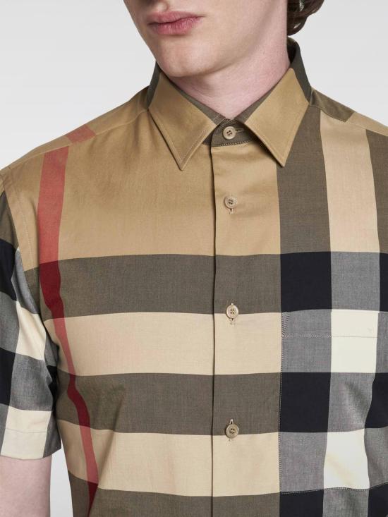 25FW 버버리 체크 코튼 셔츠 8079591 Beige - BURBERRY