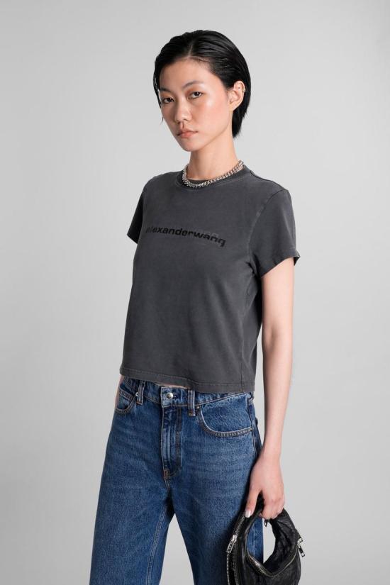 25FW 알렉산더 왕 반팔 티셔츠 423063 1CC3251103 Black - ALEXANDER WANG