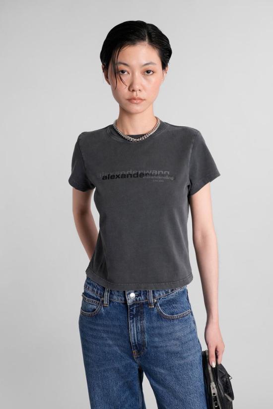 25FW 알렉산더 왕 반팔 티셔츠 423063 1CC3251103 Black